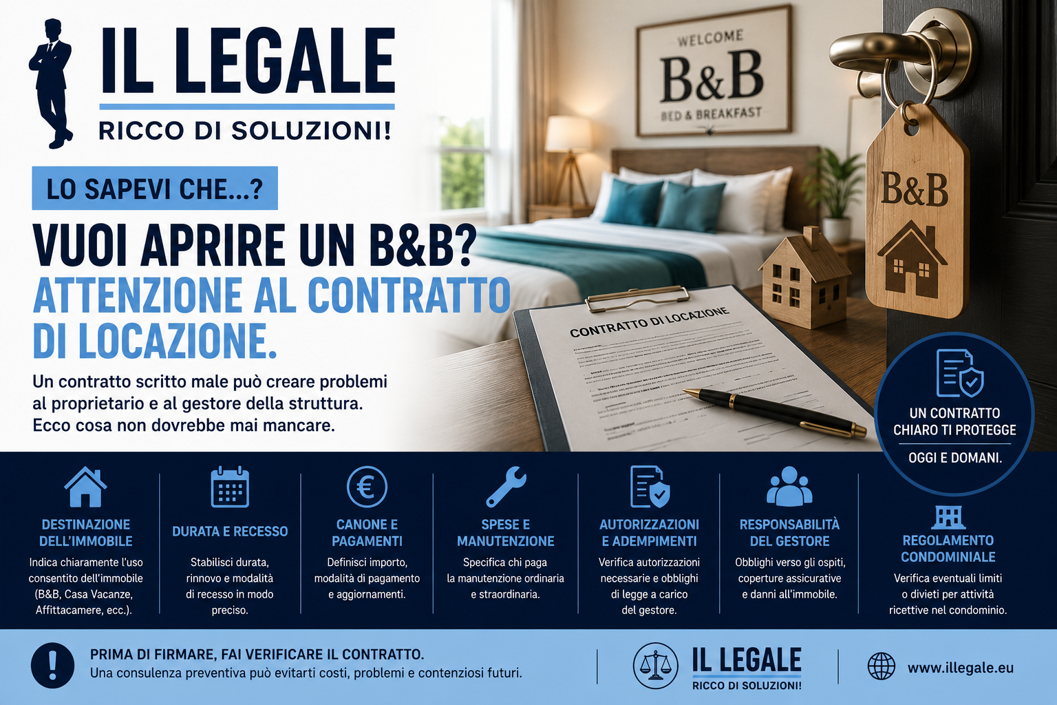 🏡 Vuoi aprire un B&B? Attenzione al contratto di locazione.